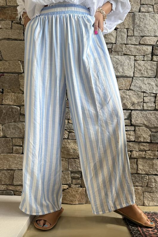Mallow Stripe Wide Leg Pant Baby Blue /40=